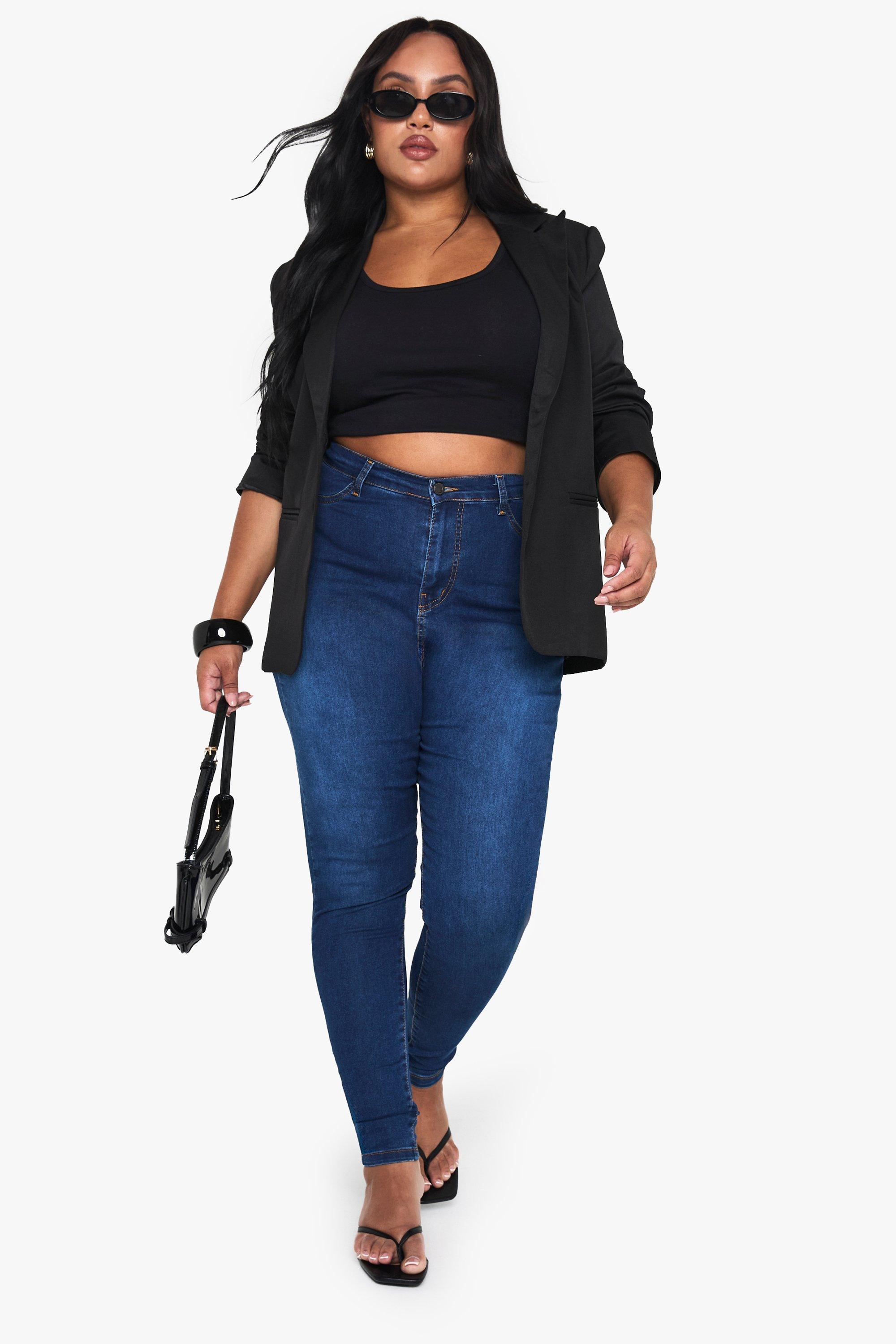 Cheap plus size stretch cheap jeans